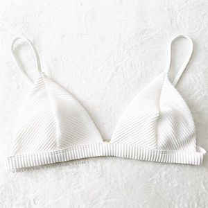 Hollister White Triangle Bikini Top